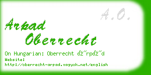 arpad oberrecht business card